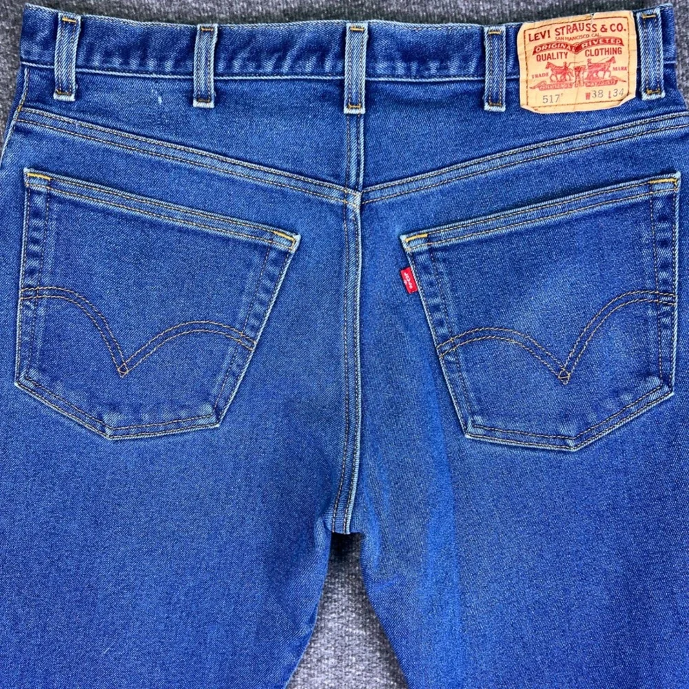 Levis 517 Jeans Men 35x32 Blue Bootcut Denim Western Cowboy Rodeo Retro Tag38x34